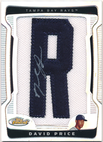 David Price MLB 2009 Topps Finest RC Autographed Manufacture Letter Patch Signature Refractor 28/75