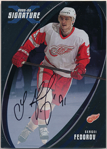 Sergei Fedorov NHL 2002-03 In The Game Be A Player BAP Signature Autograph