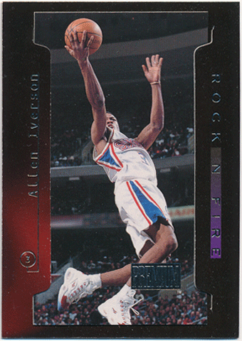 Allen Iverson NBA 1997-98 Skybox Premium Rock N Fire
