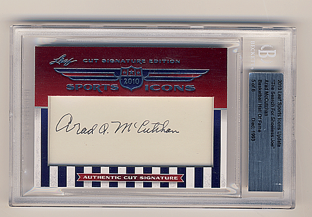 Arad McCuthan NBA 2010 Leaf Sports Icons Update Cut Auto 5/6