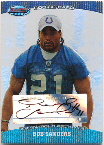 Bob Sanders NFL 2004 Bowman's Best RC Rookie Signature Auto