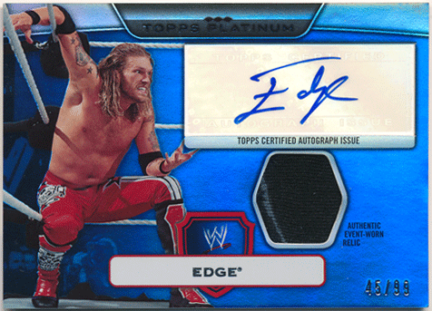 Edge Brian Pillman WWE 2010 Topps Platinum Authentic Event-Worn Relic Blue Auto 45/99