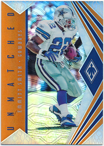 Emmitt Smith NFL 2018 Panini Phoenix Unmatched Orange Prizm 22/49 Jersey Number