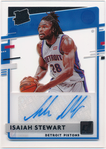 Isaiah Stewart NBA 2020-21 Panini Clearly Donruss RC Rated Rookie Signature Auto
