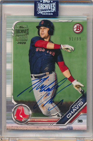 Michael Chavis MLB 2020 Topps Archives Signature Series 2019 Bowman Buyback Auto 91/99