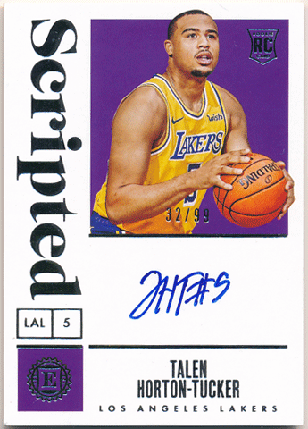 Talen Horton-Tucker NBA 2019-20 Panini Encased RC Rookie Scripted Signature Auto 32/99 #5 インスクリプション入り