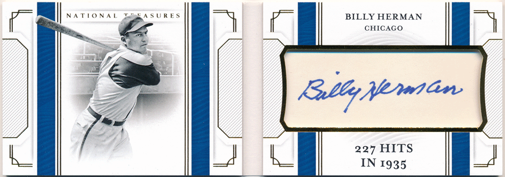 Billy Herman 2019 Panini National Treasures Booklet Cut Signature Auto 16/20
