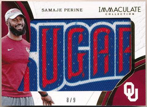 Samaje Perine NFL 2017 Panini Immaculate Collection Collegiate Jumbo Patch 8/9