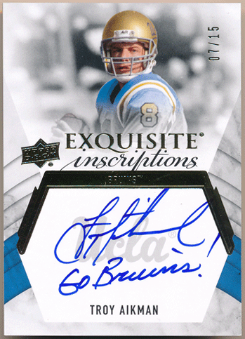 Troy Aikman 2012 Upper Deck Exquisite Collection Inscriptions Signature Auto 07/15