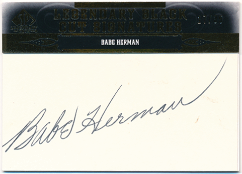 Babe Herman MLB 2011 Upper Deck SP Legendary Cuts Legendary Black Cut Signatures Auto 17/35