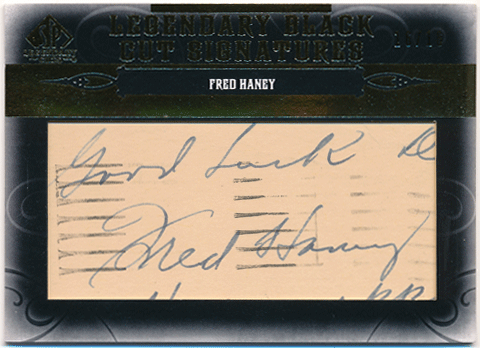Fred Haney MLB 2011 Upper Deck SP Legendary Cuts Signature Auto 16/16