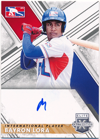 Bayron Lora 2019 Panini Elite Extra Edition International Player Signature Auto
