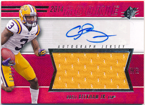 Odell Beckham Jr. 2014 Upper Deck SPx RC Rookie Signature Jersey Auto 030/425