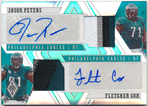 Jason Peters / Fletcher Cox NFL 2020 Panini Phoenix Prizm Dual Patch Auto 04/25