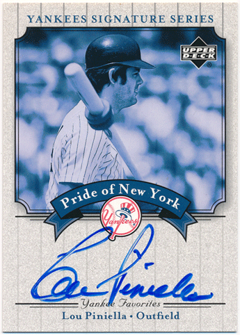 Lou Piniella MLB 2003 Upper Deck Yankees Signature Series Pride of New York Auto