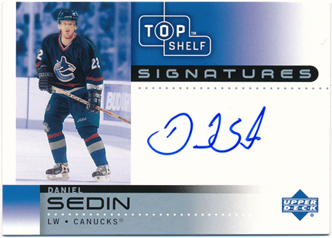 Daniel Sedin NHL 2002-03 Upper Deck Top Shelf Signatures Auto