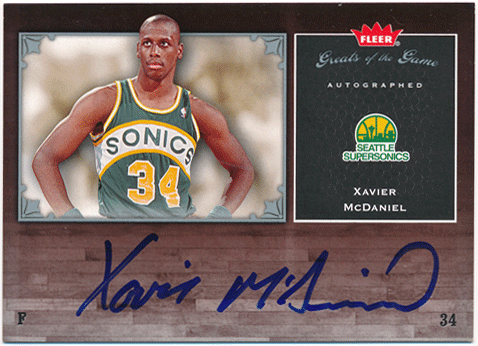 Xavier McDaniel NBA 2005-06 Fleer Greats of the Game Signature Auto