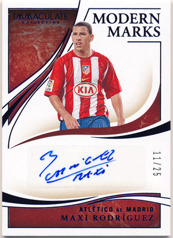 Maxi Rodriguez Soccer 2020 Panini Immaculate Collection Modern Marks Blue Signature Auto 11/25