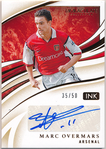 Marc Overmars Soccer 2020 Panini Immaculate Collection Ink Bronze Signature Auto 35/50