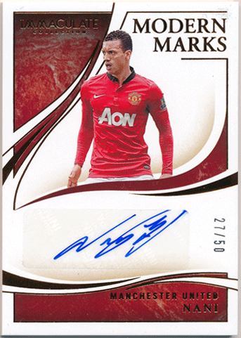 Nani Soccer 2020 Panini Immaculate Collection Modern Marks Bronze Signature Auto 27/50