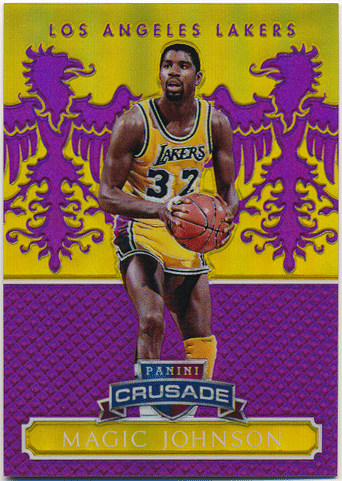 Magic Johnson NBA 2014-15 Panini Excalibur Crusade Purple Prizm 30/75