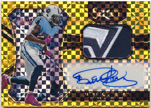 Derrick Henry NFL 2016 Panini Select RC Rookie Gold Prizm Patch Auto 07/10
