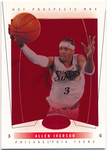 Allen Iverson NBA 2004-05 Fleer Hoops Hot Prospects Red Hot Parallel 47/50