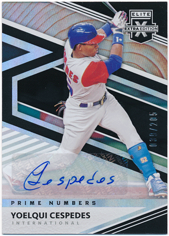 Yoelqui Cespedes 2020 Panini Elite Extra Edition Prime Numbers Signature Auto 039/205
