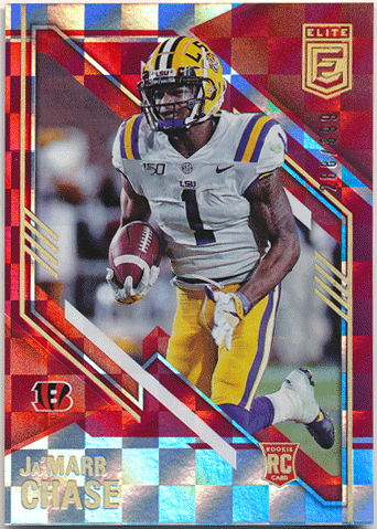 Ja'Marr Chase NFL 2021 Panini Donruss Elite RC Rookie Red Parallel 288/399