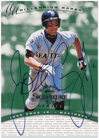 Jose Cruz Jr. MLB 1997 Donruss Signature Series Millennium Marks Auto 0311