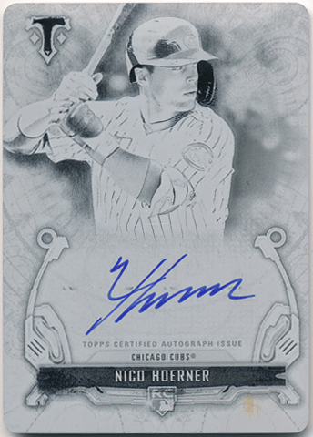 Nico Hoerner MLB 2020 Topps Triple Threads RC Rookie Black Printing Plate Signature Auto 1/1 1of1