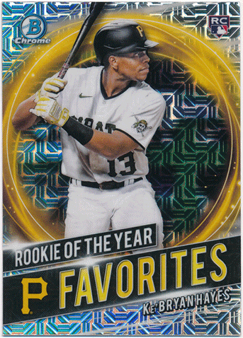 Ke'Bryan Hayes MLB 2021 Bowman Chrome Mega Box RC Rookie of the Year Favorites Mojo Refractor
