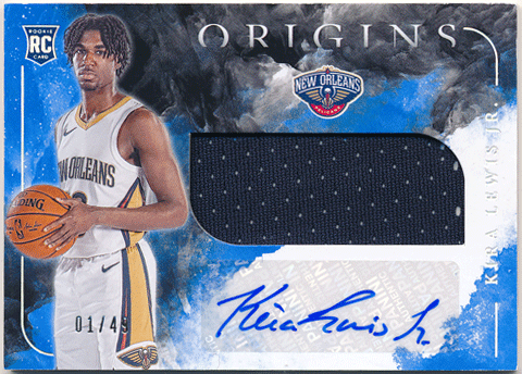 Kira Lewis Jr. NBA 2020-21 Panini Origins RC Rookie Blue Signature Jersey Auto 01/49