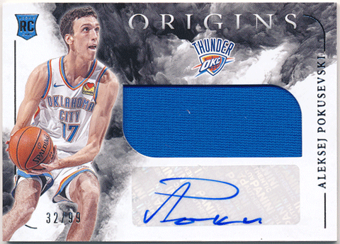 Aleksej Pokusevski NBA 2020-21 Panini Origins RC Rookie Signature Jersey Auto 32/99