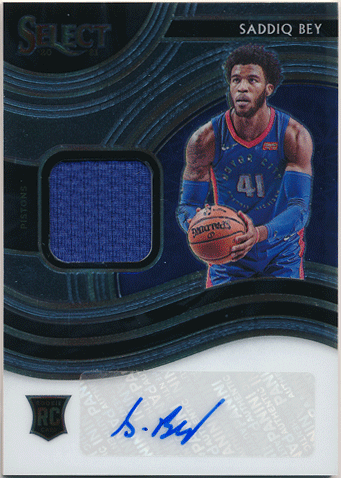 Saddiq Bey NBA 2020-21 Panini Select RC Rookie Signature Jersey Auto 026/199