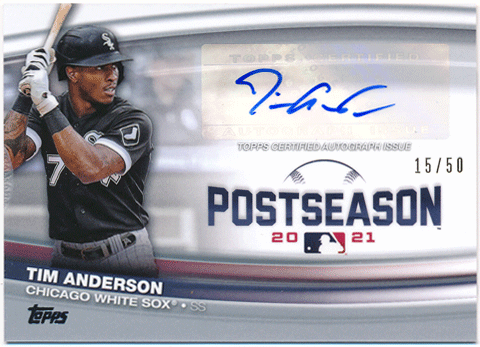 Tim Anderson MLB 2022 Topps Postseason Performance Signature Auto 15/50