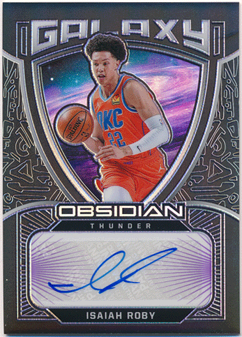 Isaiah Roby NBA 2020-21 Panini Obsidian Galaxy Purple Prizm Signature Auto 20/75