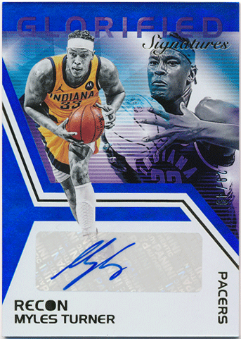 Myles Turner NBA 2020-21 Panini Recon Glorified Blue Signature Auto 29/49