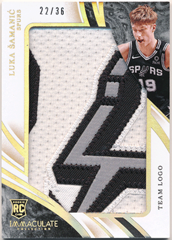 Luka Samanic NBA 2019-20 Panini Immaculate Collection RC Rookie Team Logo Patch 22/36