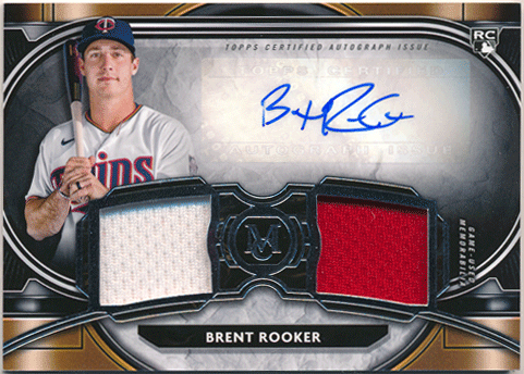 Brent Rooker MLB 2021 Topps Museum Collection RC Rookie Signature Jersey Auto 033/349