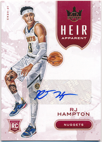 RJ Hampton NBA 2020-21 Panini Court Kings RC Rookie Heir Apparent Signature Auto 40/99