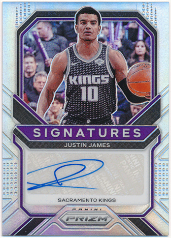 Justin James NBA 2020-21 Panini Prizm RC Rookie Silver Prizm Signature Auto