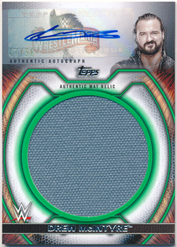 Drew McIntyre WWE 2021 Topps Undisputed Signature Mat Relic Green Auto 47/50