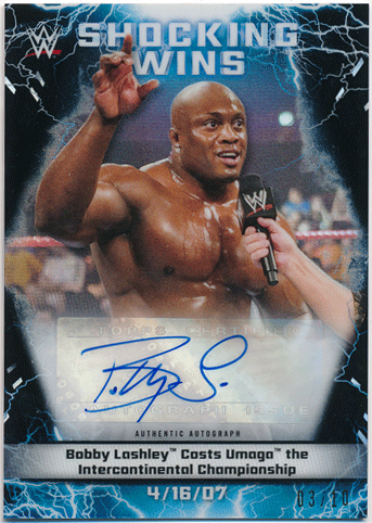 Bobby Loshley WWE 2020 Topps Chrome Shocking Wins Black Refractor Signature Auto 03/10