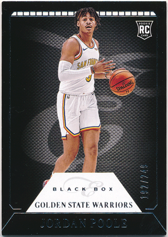 Jordan Poole NBA 2019-20 Panini Chronicles Elite Black Box RC #302 Rookie Card 192/249