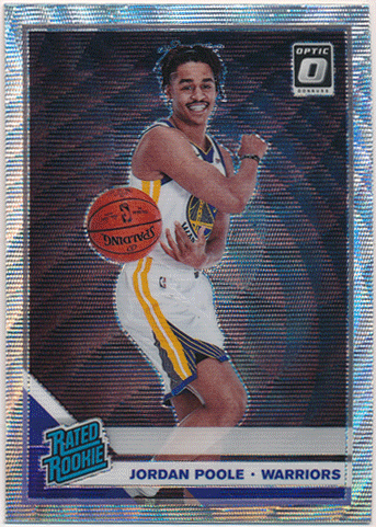 Jordan Poole NBA 2019-20 Panini Donruss Optic Fanatics RC Rookie Holo Silver Wave Prizm