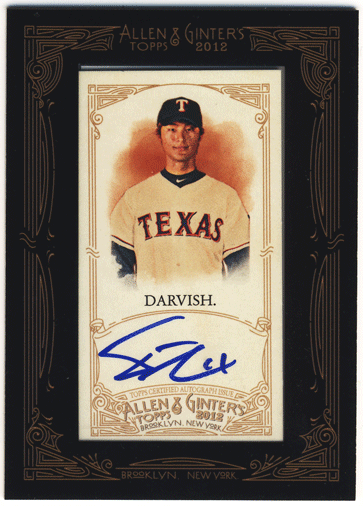 Yu Darvish MLB 2012 Topps Allen & Ginter Autographs Auto