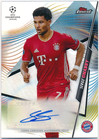 Serge Gnabry Soccer 2020-21 Topps Finest UEFA Champions League Refractor Signature Auto