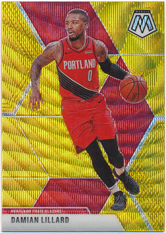 Damian Lillard NBA 2019-20 Panini Mosaic Tmall Gold Wave Prizm