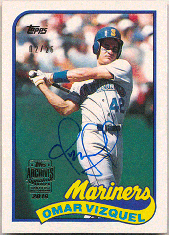 Omar Vizquel MLB 2019 Topps Archives Signature Series Buyback Auto 02/26